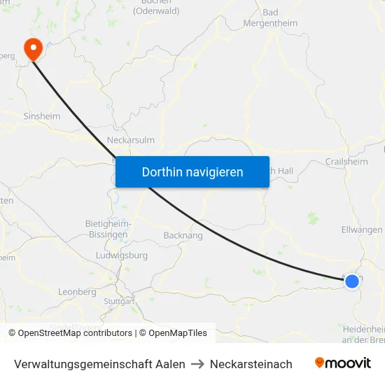 Verwaltungsgemeinschaft Aalen to Neckarsteinach map