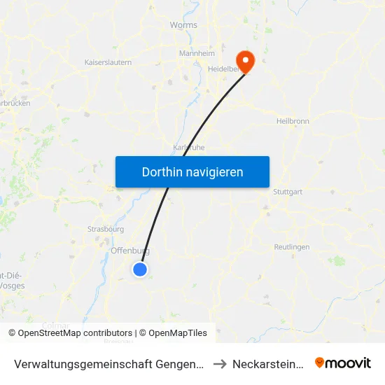Verwaltungsgemeinschaft Gengenbach to Neckarsteinach map