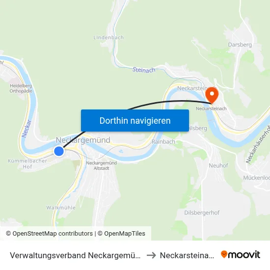 Verwaltungsverband Neckargemünd to Neckarsteinach map