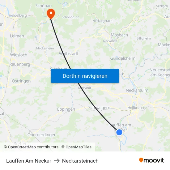 Lauffen Am Neckar to Neckarsteinach map