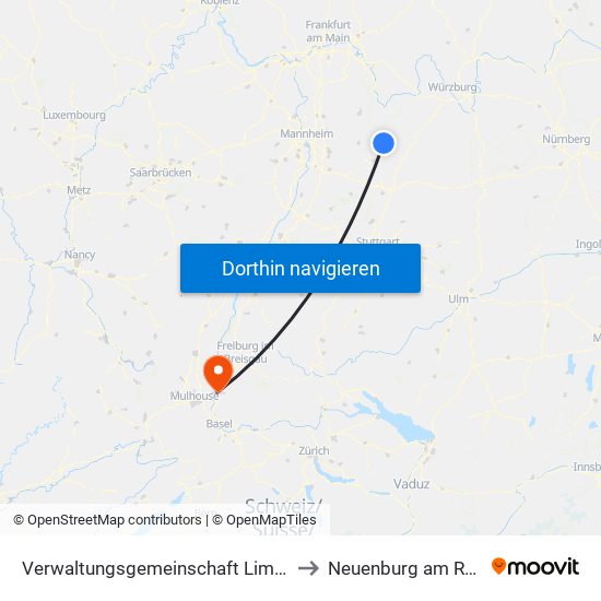 Verwaltungsgemeinschaft Limbach to Neuenburg am Rhein map