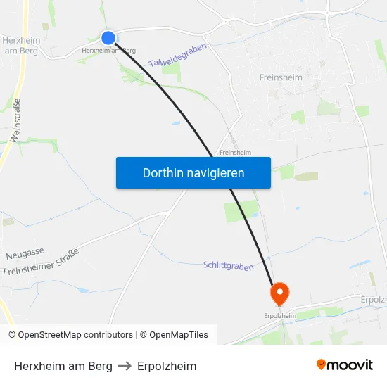 Herxheim am Berg to Erpolzheim map