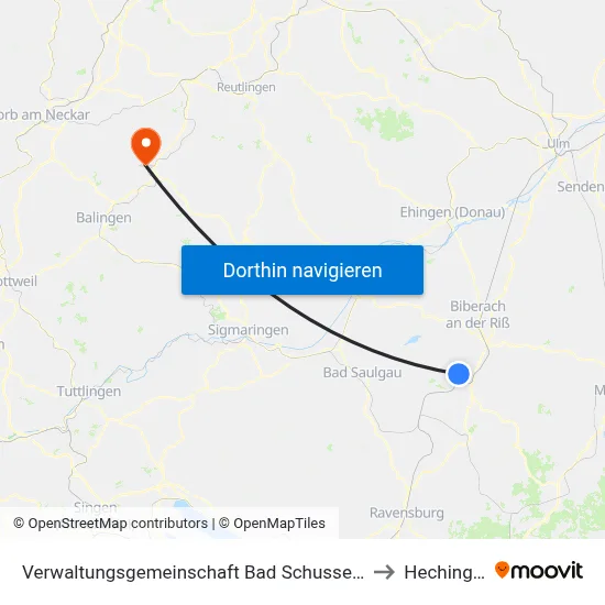 Verwaltungsgemeinschaft Bad Schussenried to Hechingen map