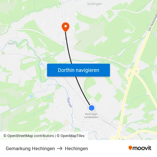 Gemarkung Hechingen to Hechingen map