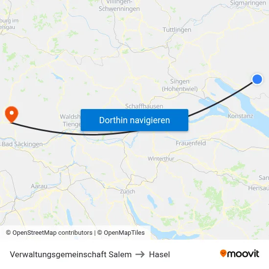 Verwaltungsgemeinschaft Salem to Hasel map