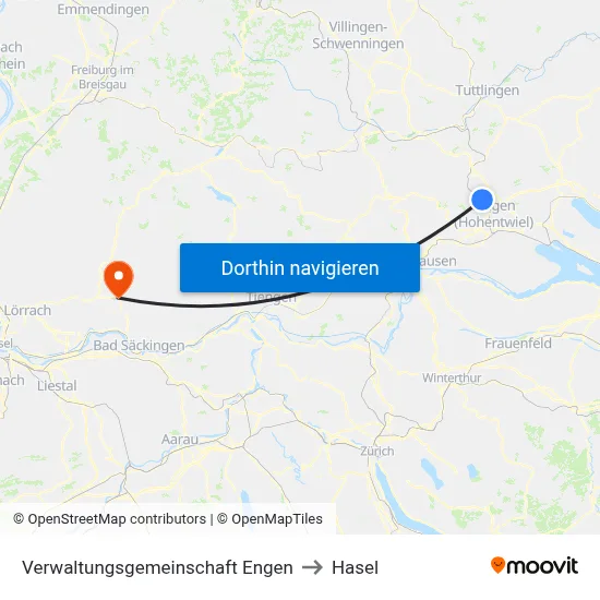 Verwaltungsgemeinschaft Engen to Hasel map