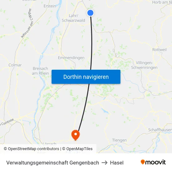 Verwaltungsgemeinschaft Gengenbach to Hasel map