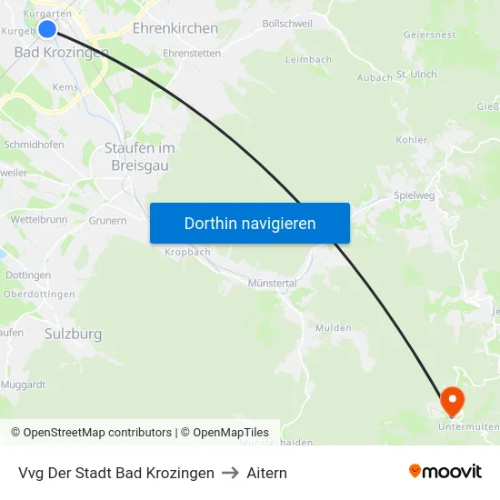 Vvg Der Stadt Bad Krozingen to Aitern map