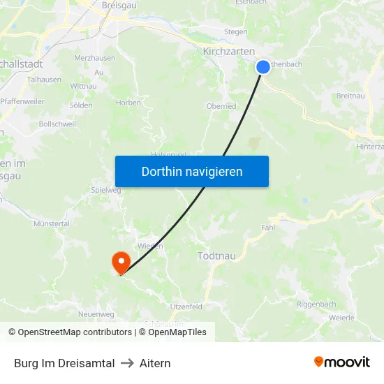 Burg Im Dreisamtal to Aitern map