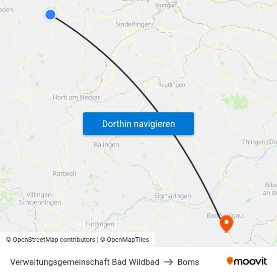 Verwaltungsgemeinschaft Bad Wildbad to Boms map