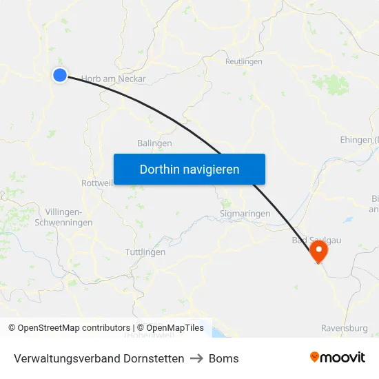 Verwaltungsverband Dornstetten to Boms map