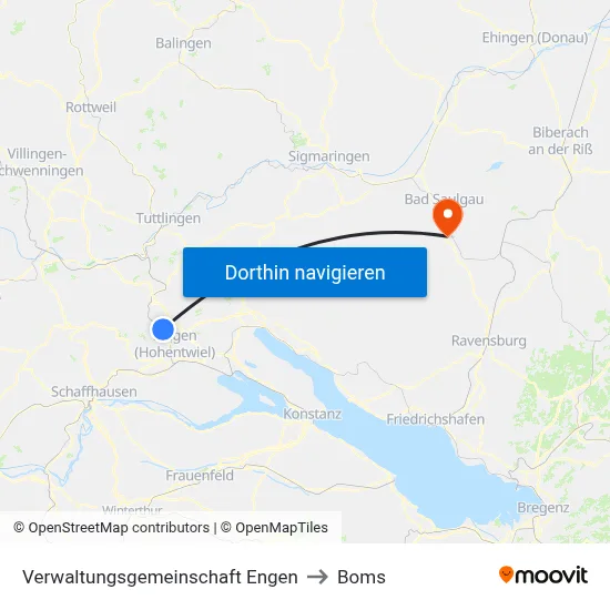 Verwaltungsgemeinschaft Engen to Boms map