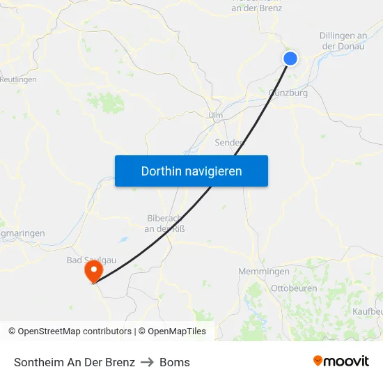 Sontheim An Der Brenz to Boms map