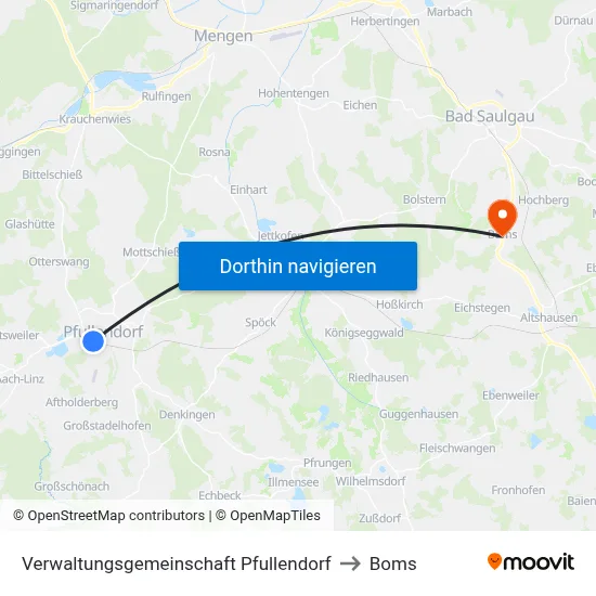 Verwaltungsgemeinschaft Pfullendorf to Boms map