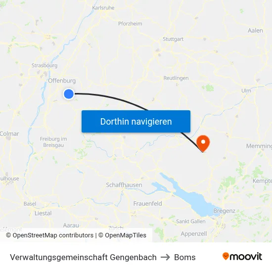 Verwaltungsgemeinschaft Gengenbach to Boms map