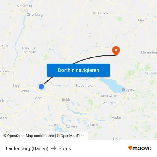 Laufenburg (Baden) to Boms map