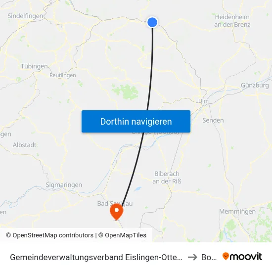 Gemeindeverwaltungsverband Eislingen-Ottenbach-Salach to Boms map