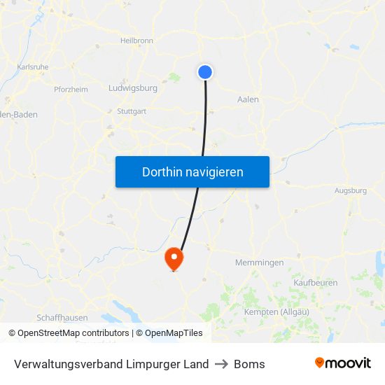 Verwaltungsverband Limpurger Land to Boms map