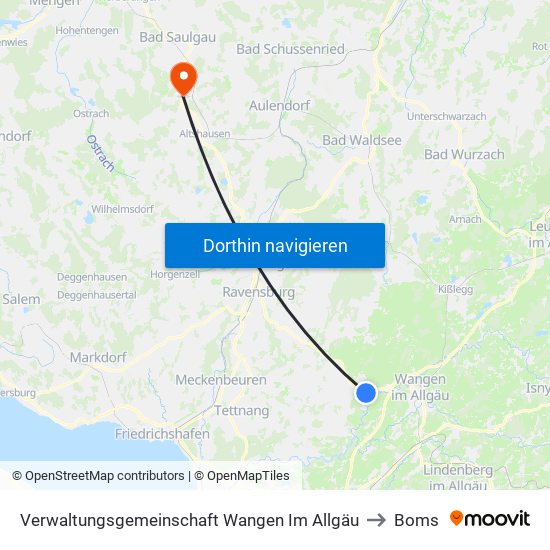 Verwaltungsgemeinschaft Wangen Im Allgäu to Boms map