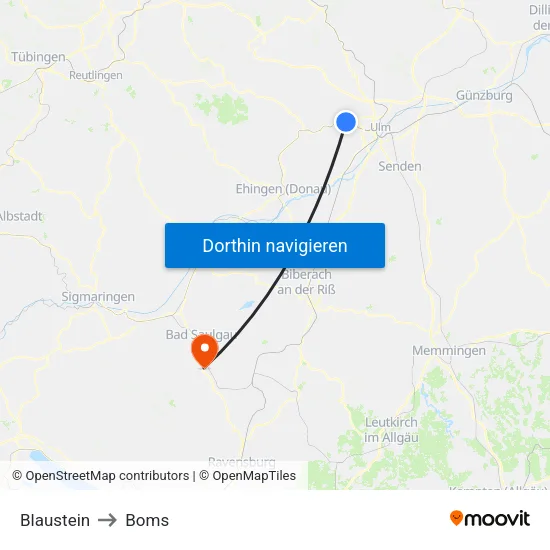 Blaustein to Boms map