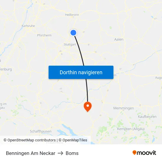 Benningen Am Neckar to Boms map