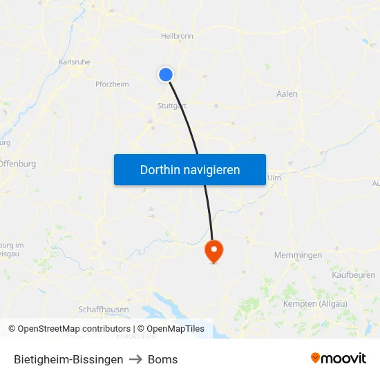 Bietigheim-Bissingen to Boms map