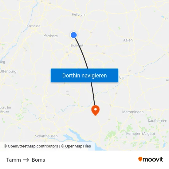 Tamm to Boms map