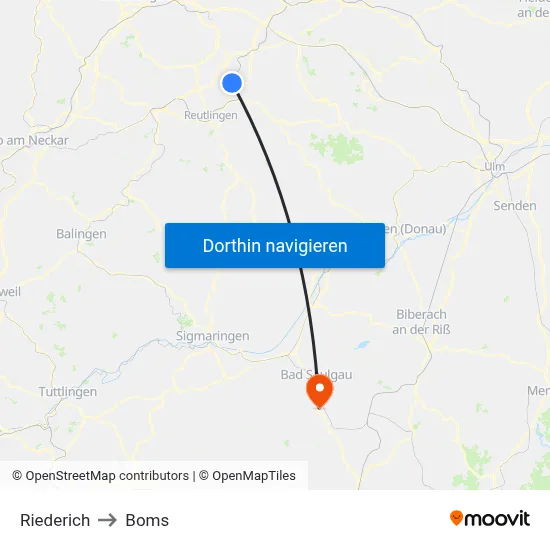 Riederich to Boms map