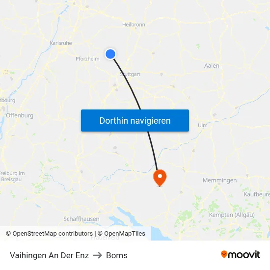 Vaihingen An Der Enz to Boms map