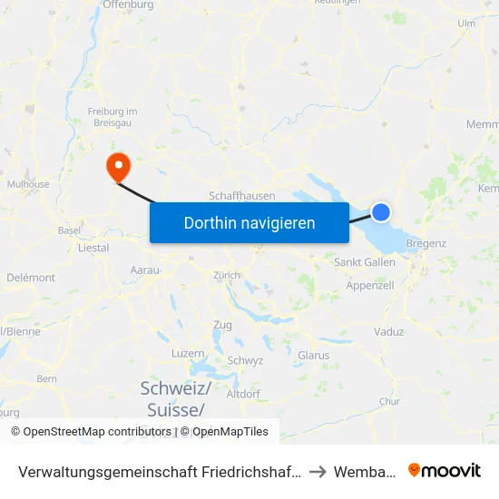 Verwaltungsgemeinschaft Friedrichshafen to Wembach map