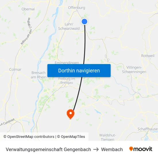Verwaltungsgemeinschaft Gengenbach to Wembach map