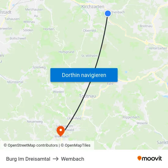 Burg Im Dreisamtal to Wembach map