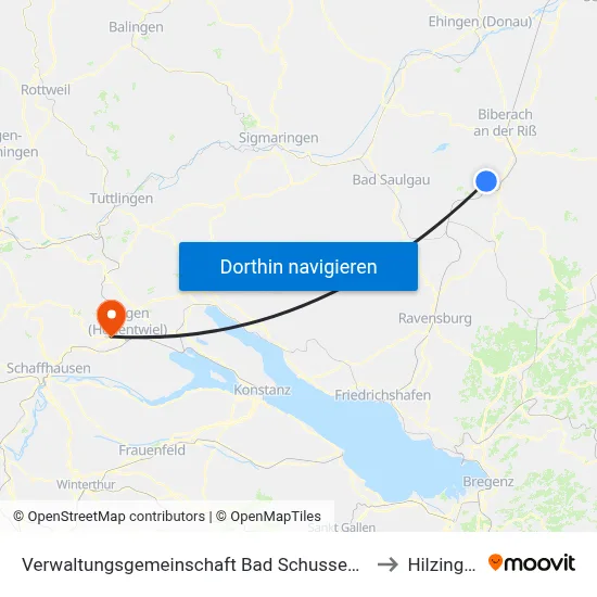 Verwaltungsgemeinschaft Bad Schussenried to Hilzingen map