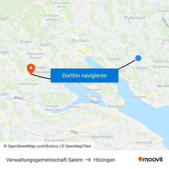 Verwaltungsgemeinschaft Salem to Hilzingen map