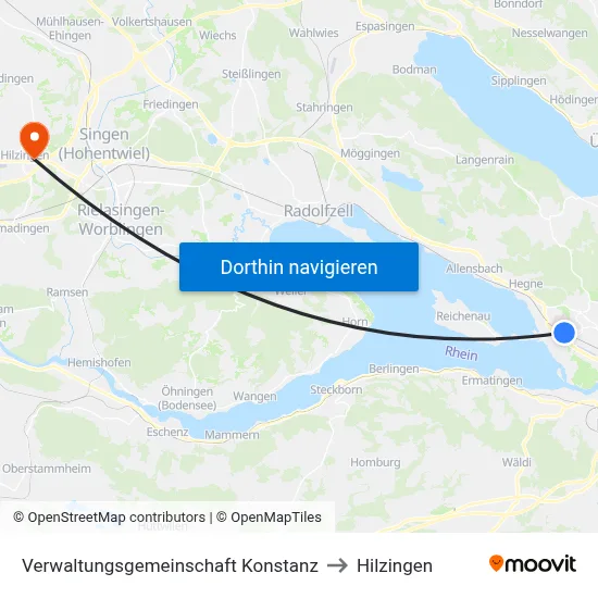 Verwaltungsgemeinschaft Konstanz to Hilzingen map
