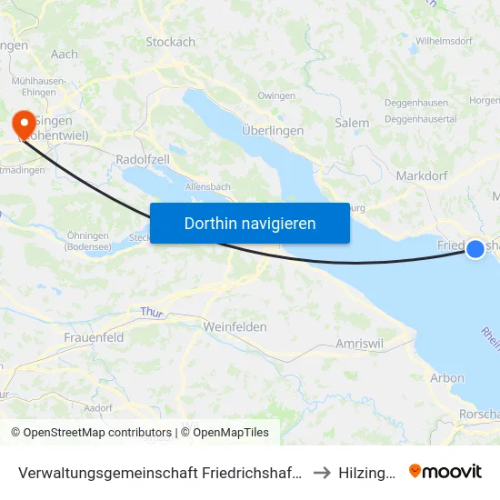 Verwaltungsgemeinschaft Friedrichshafen to Hilzingen map