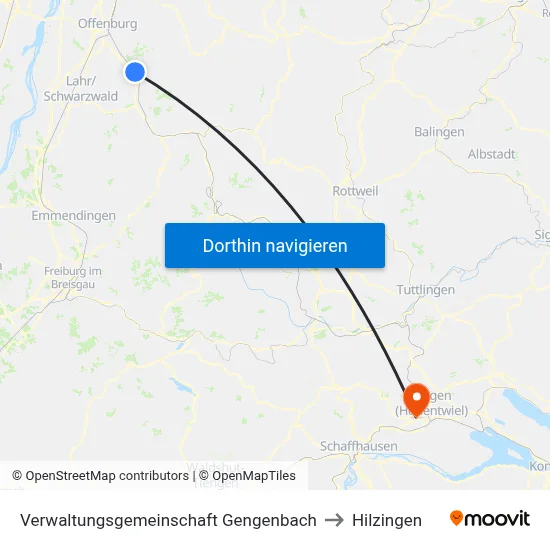 Verwaltungsgemeinschaft Gengenbach to Hilzingen map