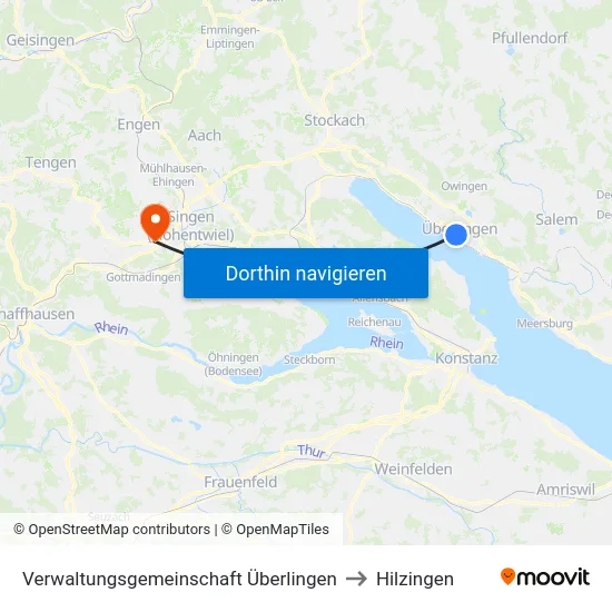 Verwaltungsgemeinschaft Überlingen to Hilzingen map