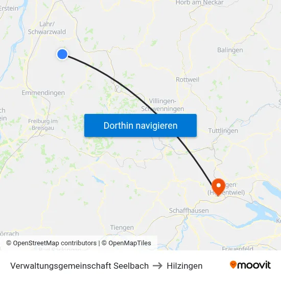 Verwaltungsgemeinschaft Seelbach to Hilzingen map