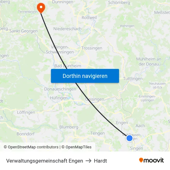 Verwaltungsgemeinschaft Engen to Hardt map