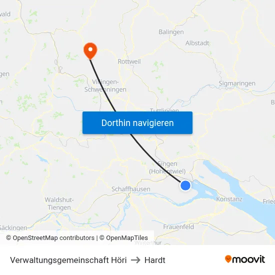 Verwaltungsgemeinschaft Höri to Hardt map