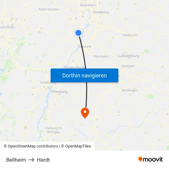 Bellheim to Hardt map