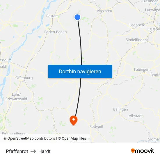 Pfaffenrot to Hardt map
