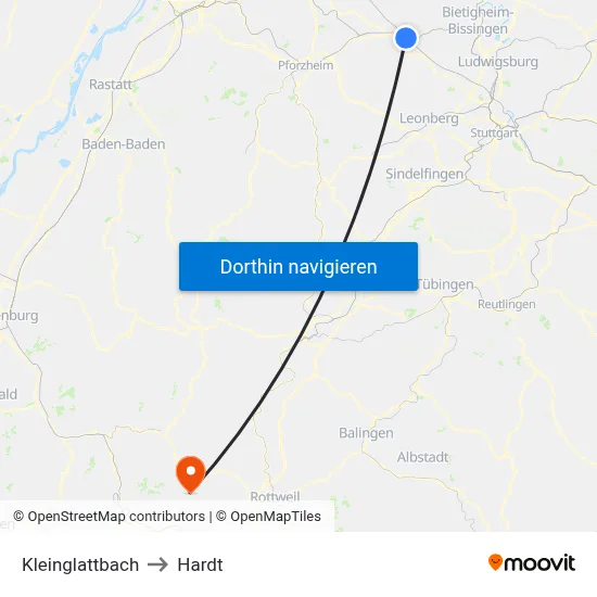 Kleinglattbach to Hardt map