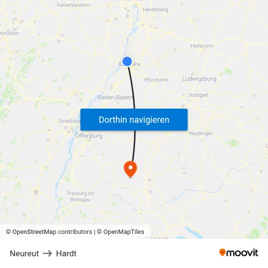 Neureut to Hardt map