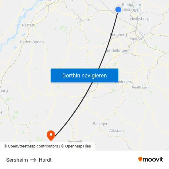 Sersheim to Hardt map