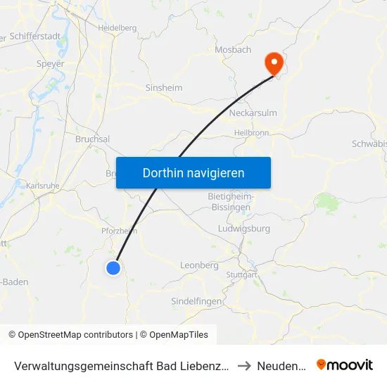 Verwaltungsgemeinschaft Bad Liebenzell to Neudenau map