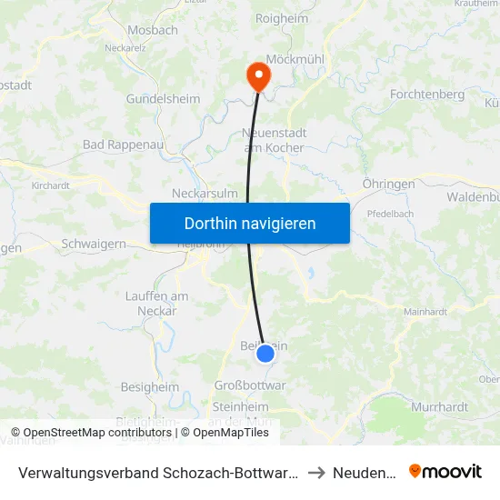 Verwaltungsverband Schozach-Bottwartal to Neudenau map