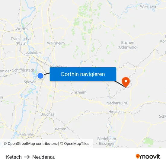 Ketsch to Neudenau map