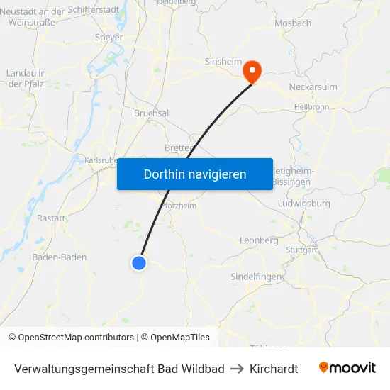 Verwaltungsgemeinschaft Bad Wildbad to Kirchardt map